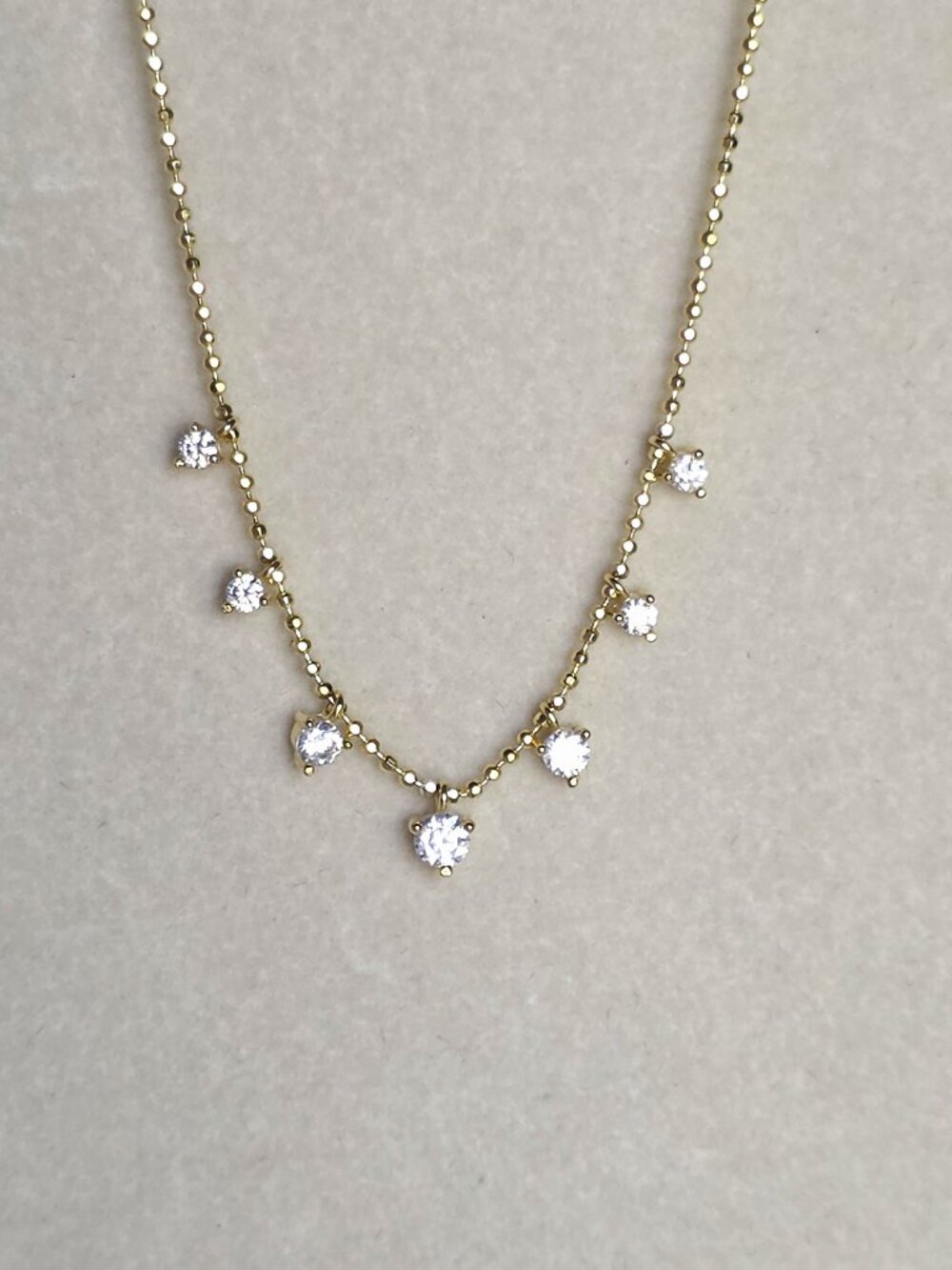 Argento Vivo 18K Gold Over Sterling CZ Necklace NWT